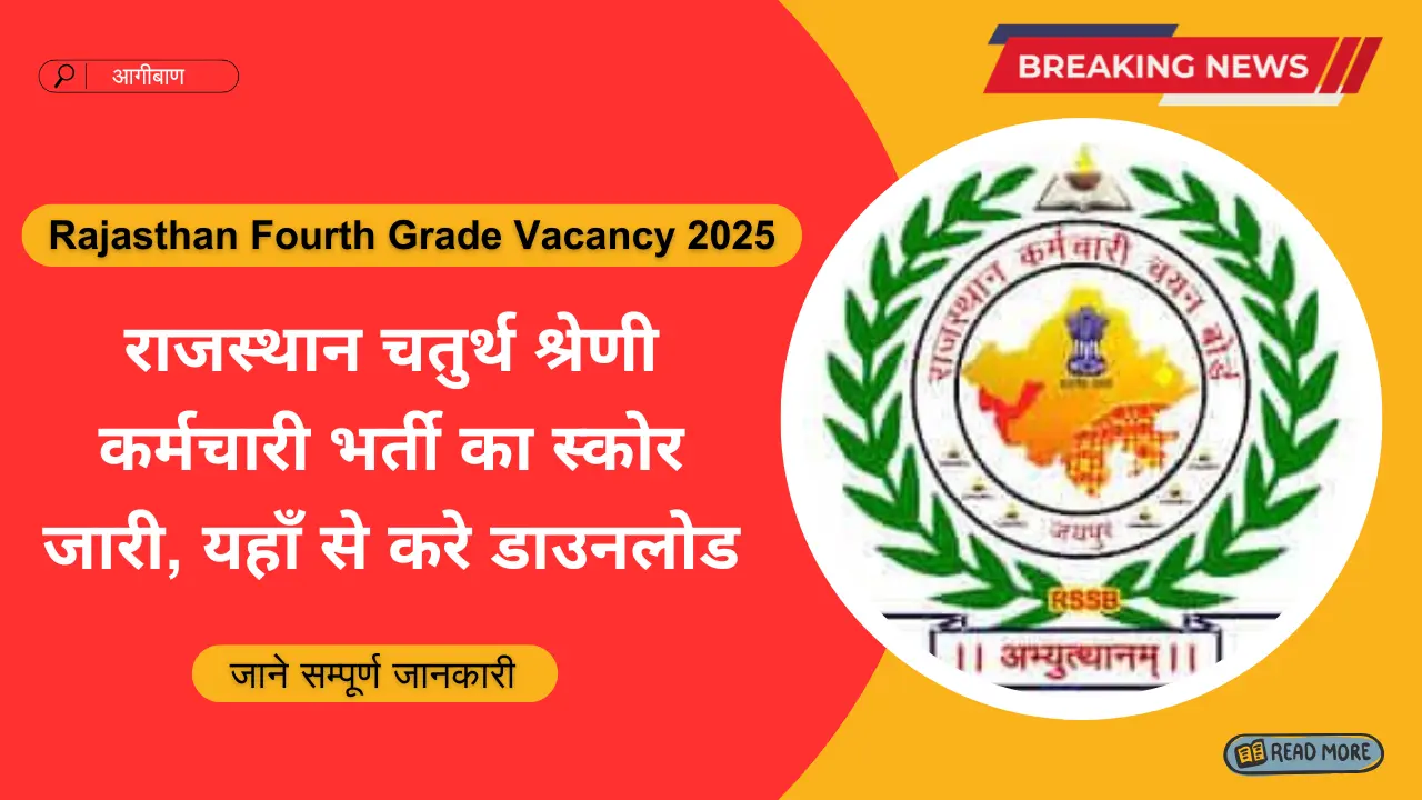 Rajasthan Fourth Grade Vacancy 2025 Marks Released